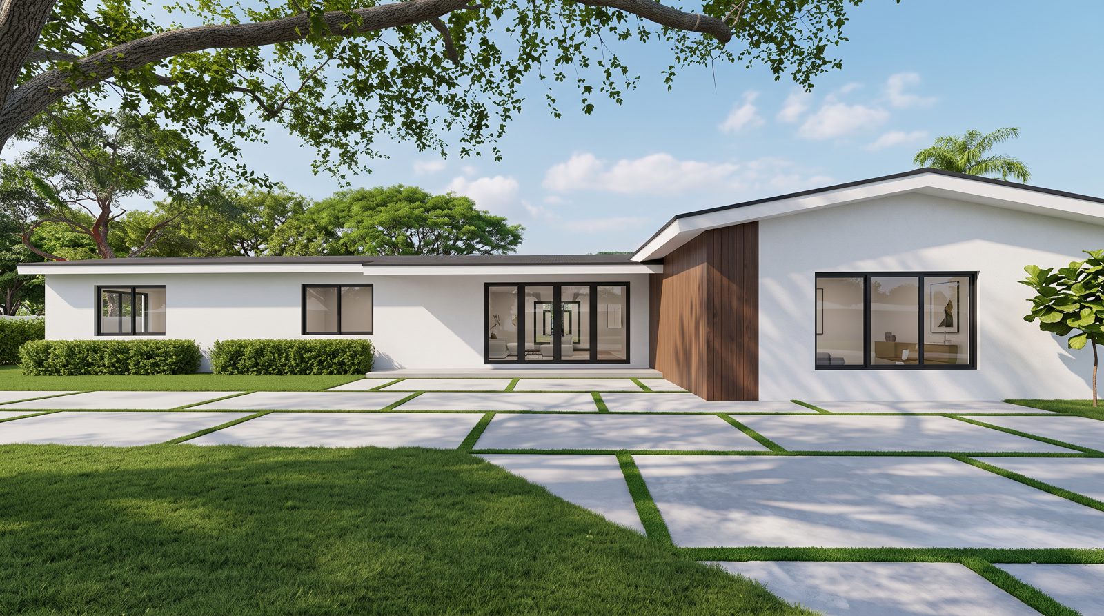 Single-family residence, front elevation, Miami-Dade